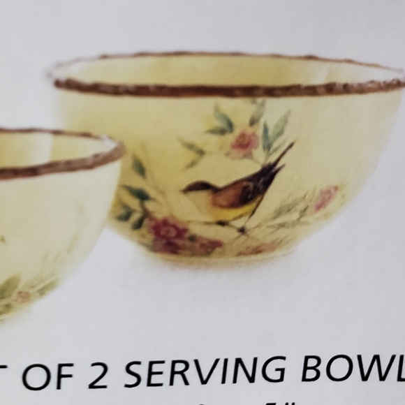 Celebrating Home Serve/Bake Bowls, Somerset-Bird motif, Set of 2, Stoneware NEW - Picture 3 of 11